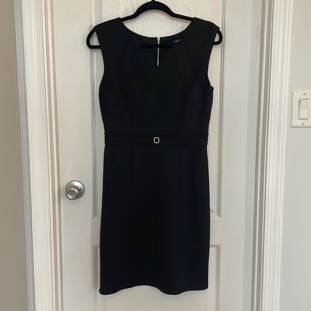 Black dress with unique collar (missing one rhinestone in belt)